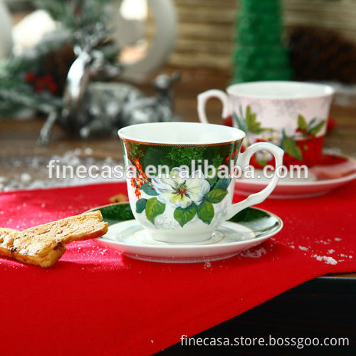 250CC Fine New Bone China Christmas Cups of New Christmas Gift Box